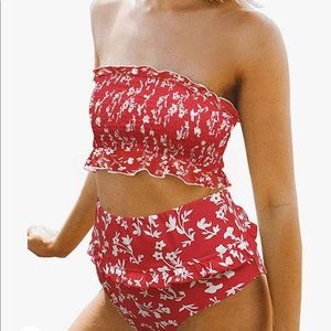 NWOT Red/White Bathing Suit
